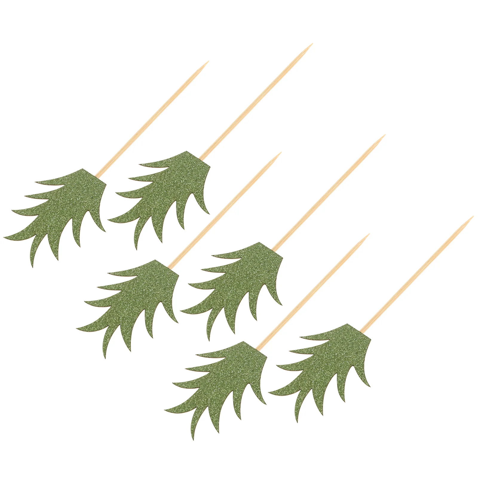 

48 Pcs Pineapple Leaf Cake Toppers Picks Cupcake Decor Wedding Party Supplies Summer Themed Cake Decorations Fruit