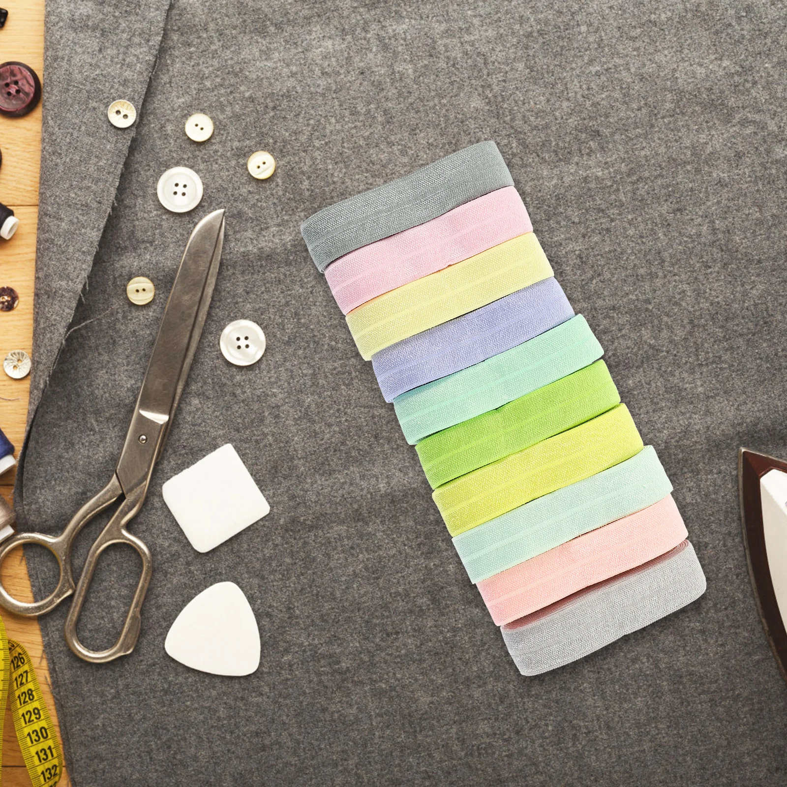 

10pcs Elastic Stretch Band For Sewing Knit Flat Fold Over Elastic Strap Waistline Pants Skirt Hair Accessories Cloth Sewing Belt