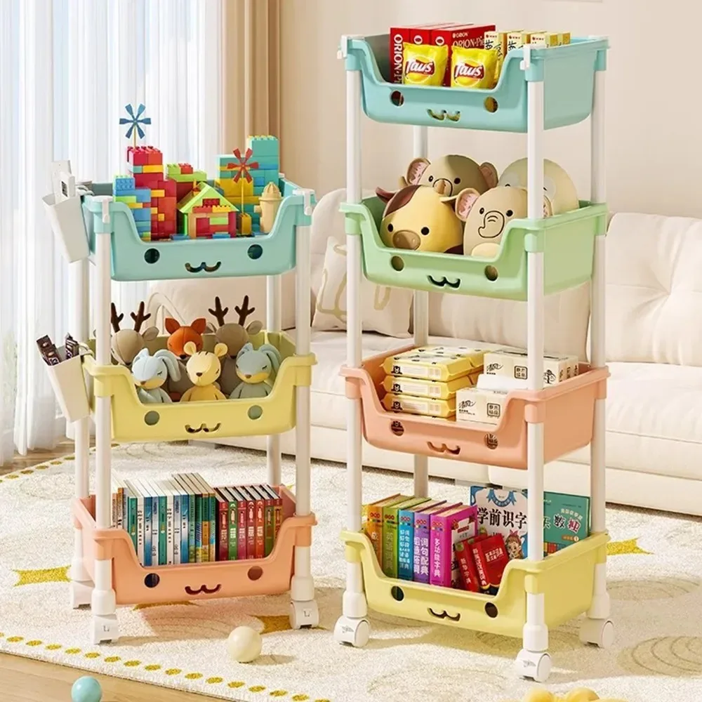 Cute Toy Storage Trolley per bambini scaffale per la casa scaffale per Snack organizzatore per giocattoli stoccaggio cucina e bagno Organizer Storage