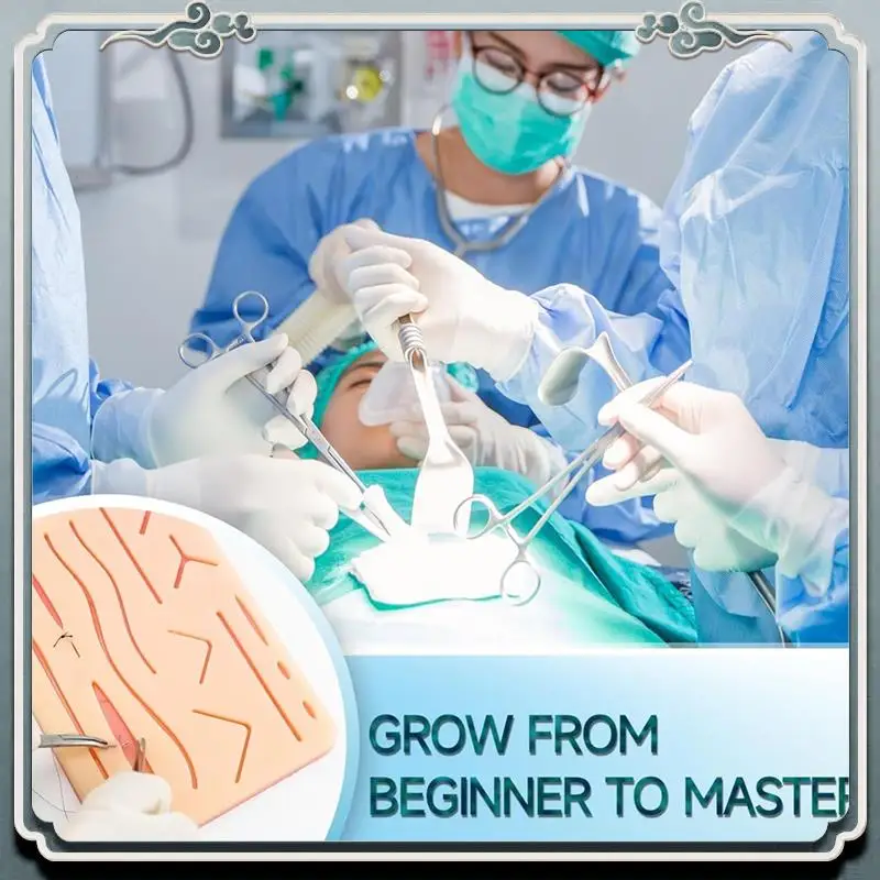 Premium Suture Practice Kit For Students -Durable Silicone Suturing Pad Suture Tools Practice Suture Threads And Needles