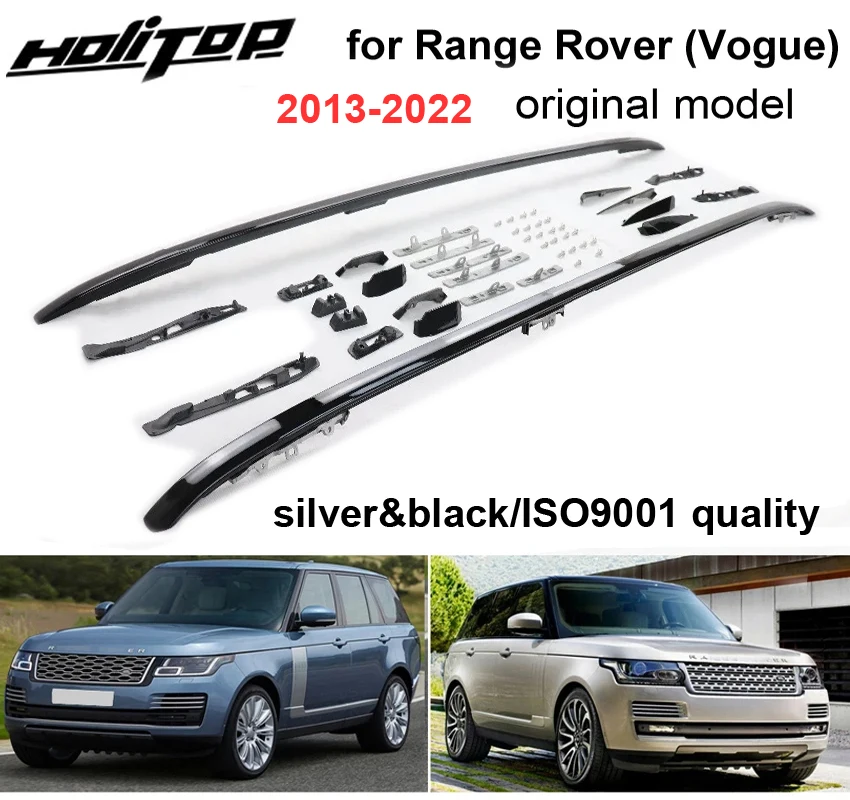 

Original style roof rack roof rail bar for Range Rover Vogue 2013-2020, silver & black, ISO9001 quality, free shipping to Asia.