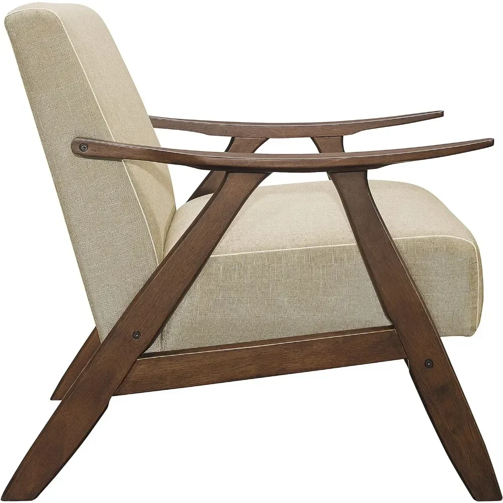 Modern Accent Chair,Upholstered Lounge Armchair,Comfy Innerspring Seat Cushion, Linen-Look Fabric,living Room Chair