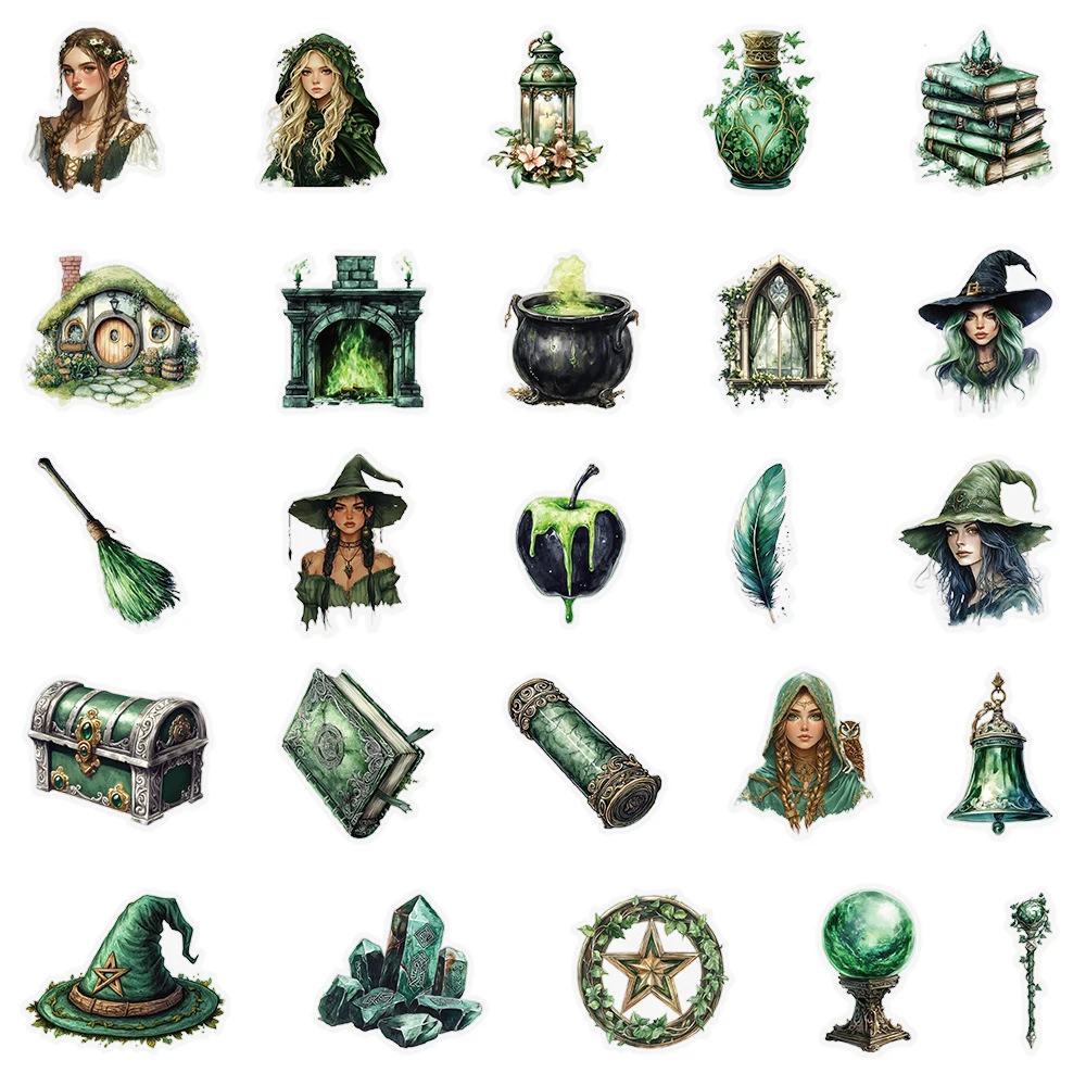 10/30/50 قطعة شفافة القوطية الغابات الساحرة ملصقات الكرتون الشارات خمر مقاوم للماء حقيبة بها بنفسك حقيبة الكمبيوتر المحمول الأمتعة ملصق رائع #5