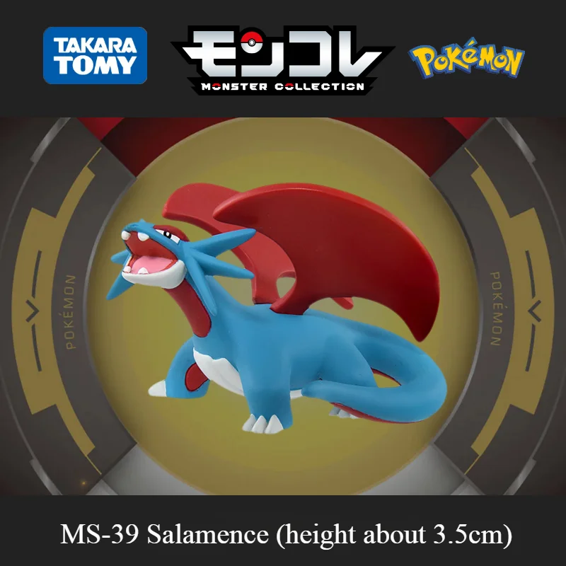 TAKARA TOMY Anime Pokemon Salamence Mini Ornaments Cartoon Collection Decorative Model Children's Toy Figure Birthday Gift