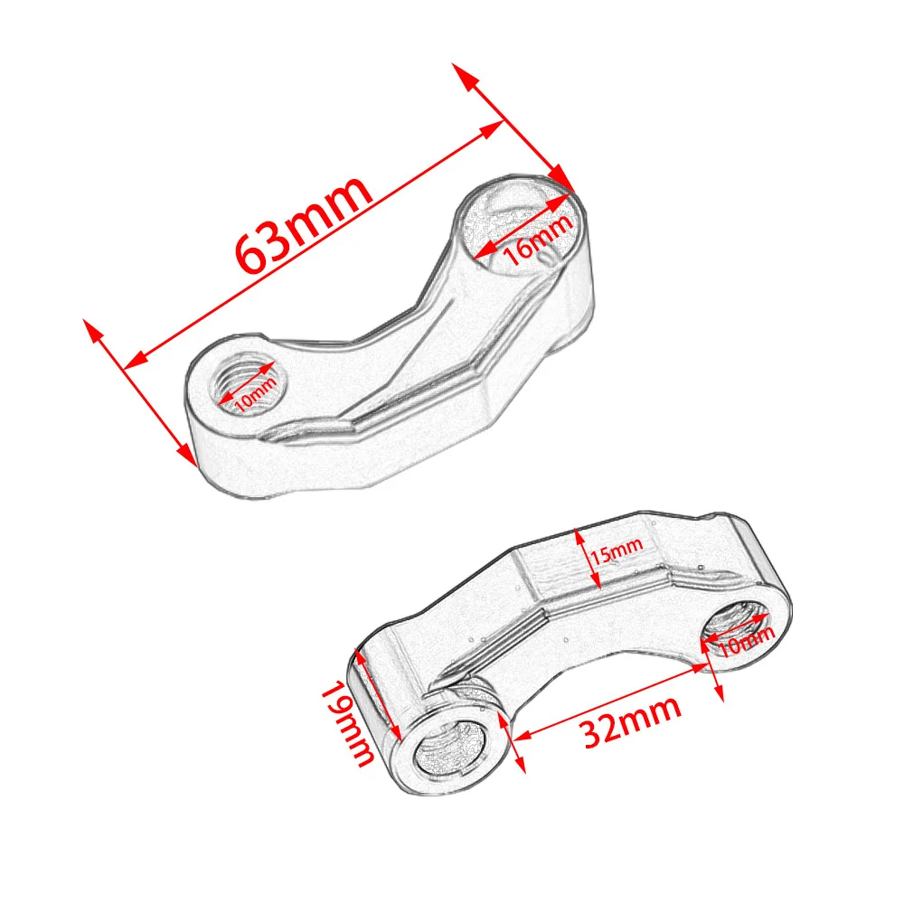 Motorcycle Mirror Riser Extender Adaptor Handlebar Mount Mirror Riser Extenders Spacers Extension Adapter