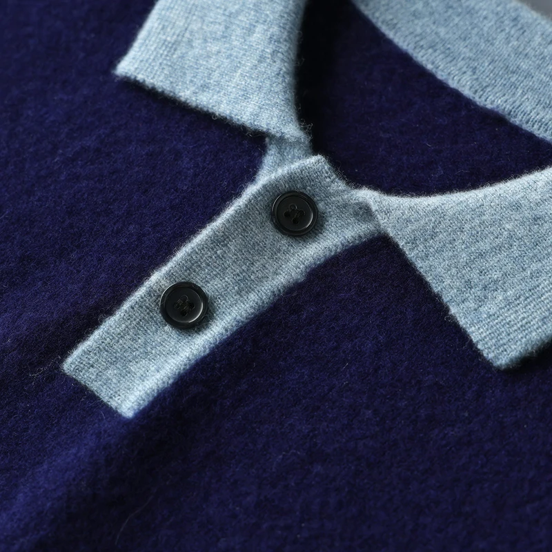 Men's Sweater Pullover Short Sleeved Polo collar Spring Summer 100% Wool Knitted Lapel  T-Shirt Casual Breathable Simple Tops