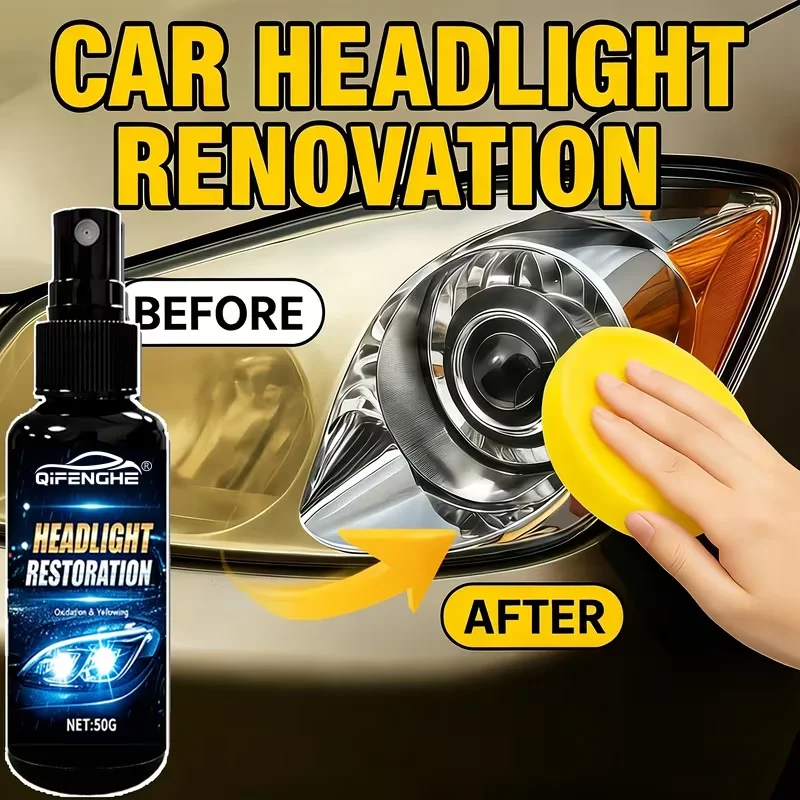 100g Headlight Renewal Spray by QIFENGHE - For Cloudy & Yellowed Lenses