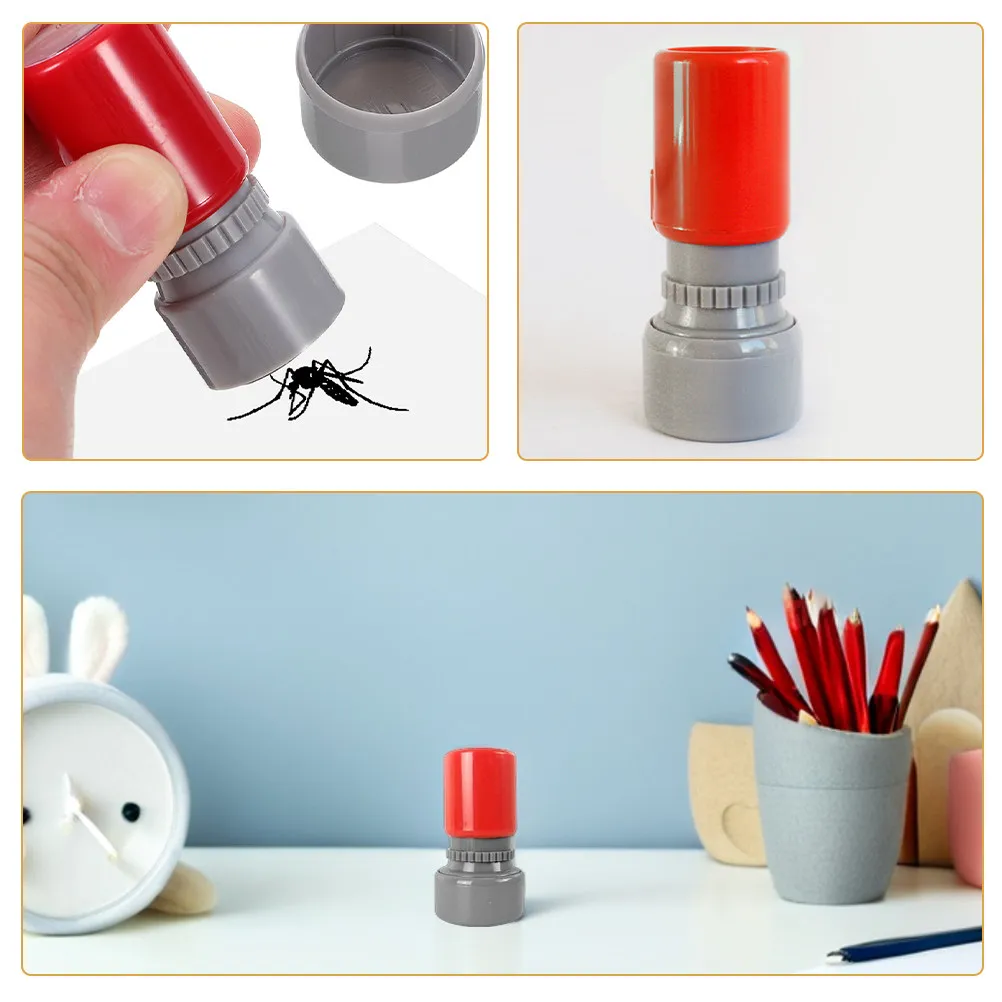 2Pcs Portable Mosquito Stamp Funny Cartoon Insect Stamping Tool for Card Making Scrapbooking Kids Crafting Prank Prop Party
