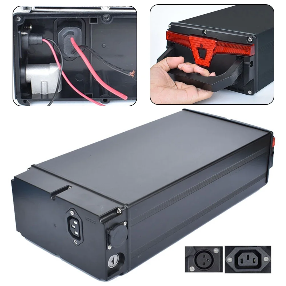 Electric Bike Battery Box 385x172x95mm Aluminum Alloy 1865o/21700 Lithium Battery With 2pcs Key Cycling Accessories