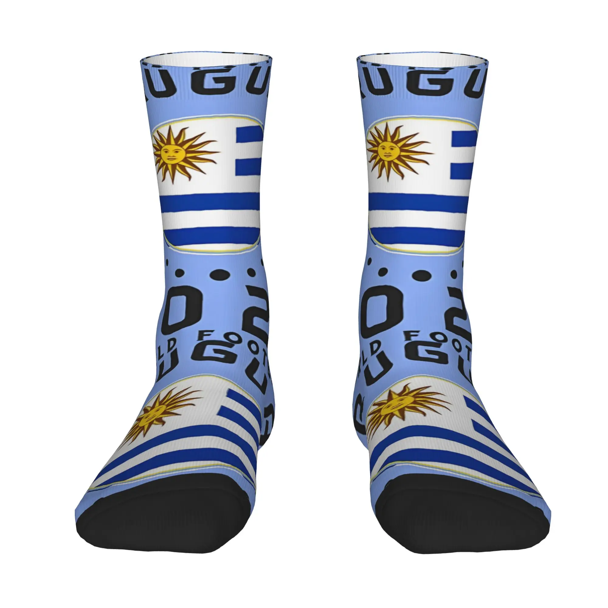 

Funny Happy World Soccer 2026 Uruguay Football Fan Retro Harajuku Hip Hop Novelty Casual Crew Crazy Sock