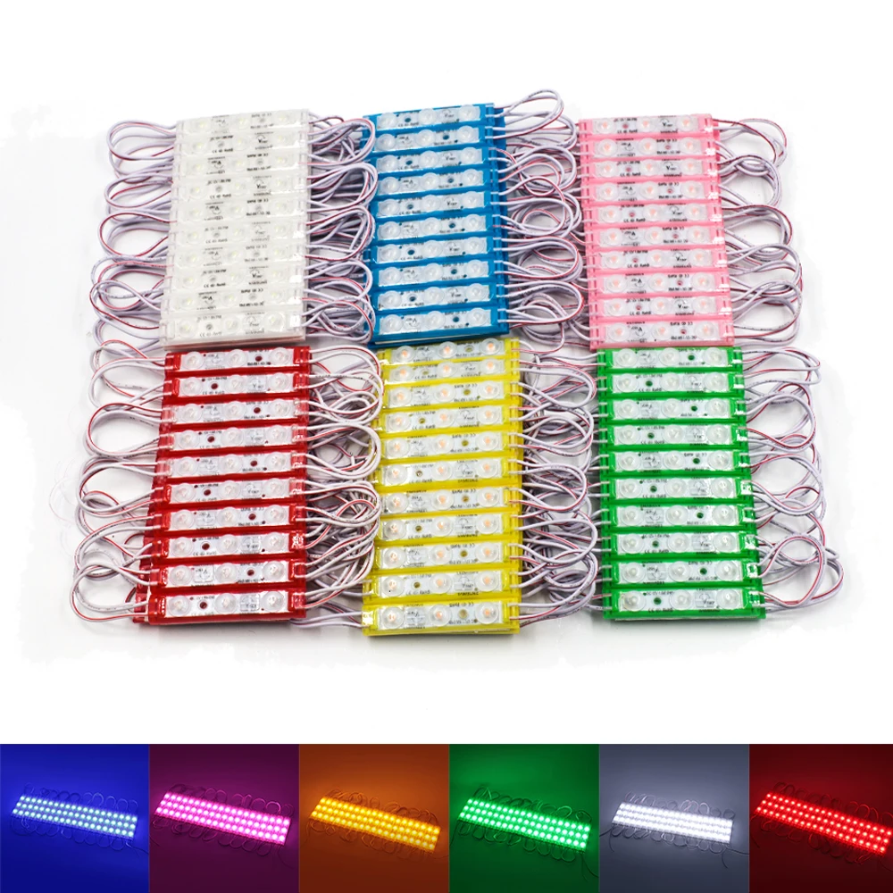 20pcs LED Module 12V 3Leds 2835 Injection Molding Light 5050 RGB IP67 Waterproof LED Light for Advertising Project Decoration