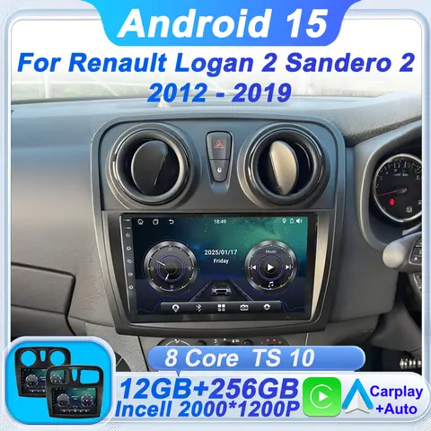 Android 15 Car Radio Multimedia Video Player For Renault Logan 2 Sandero 2 2012 - 2019 Carplay2 Din GPS Navigation Stereo Wifi 8 best sales body kit logan - №1