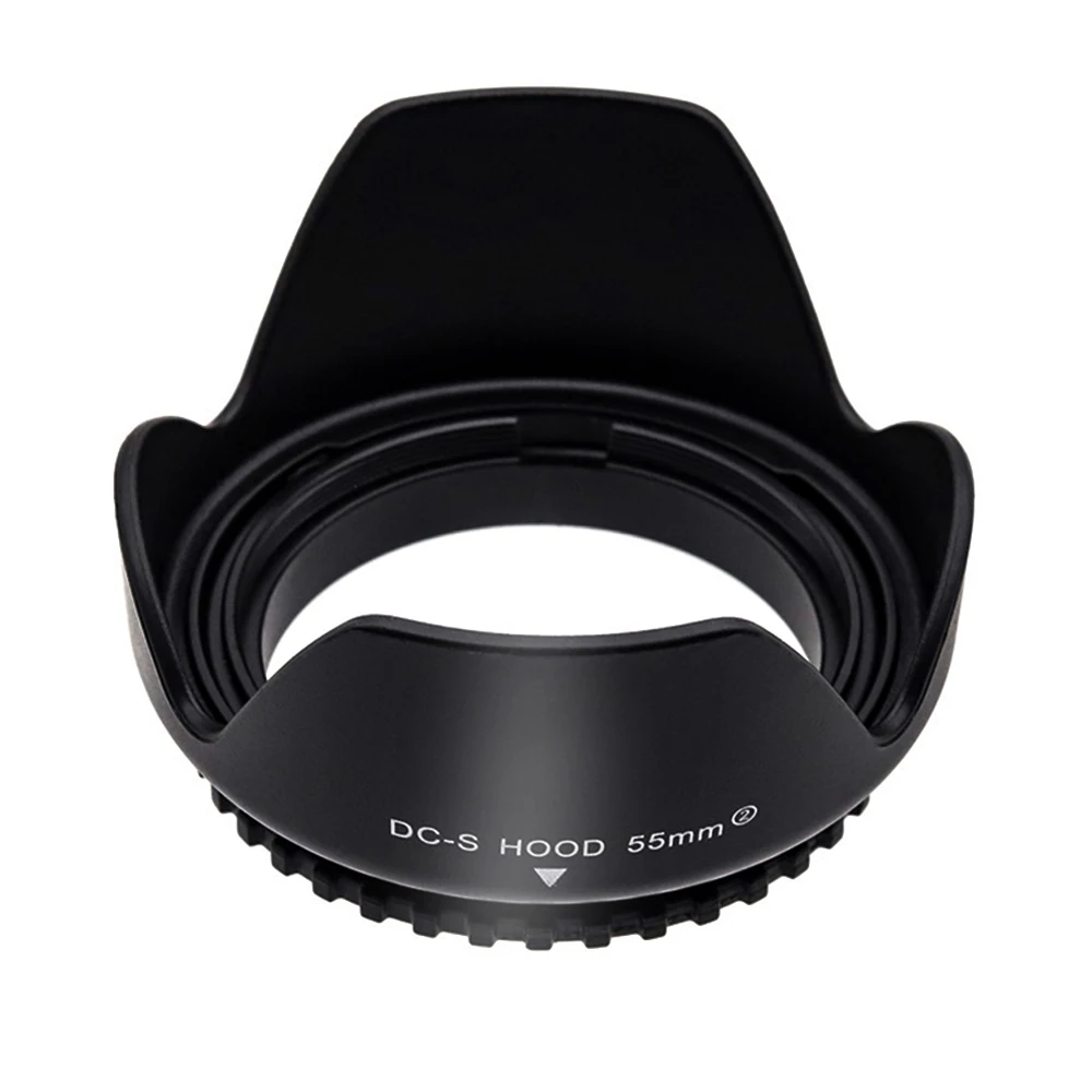LinGo 55mm Flower Shape Lens Hood Screw-On Lens Hood Reversible Petal Flower Lens Hood For Nikon Cannon Sony Camera