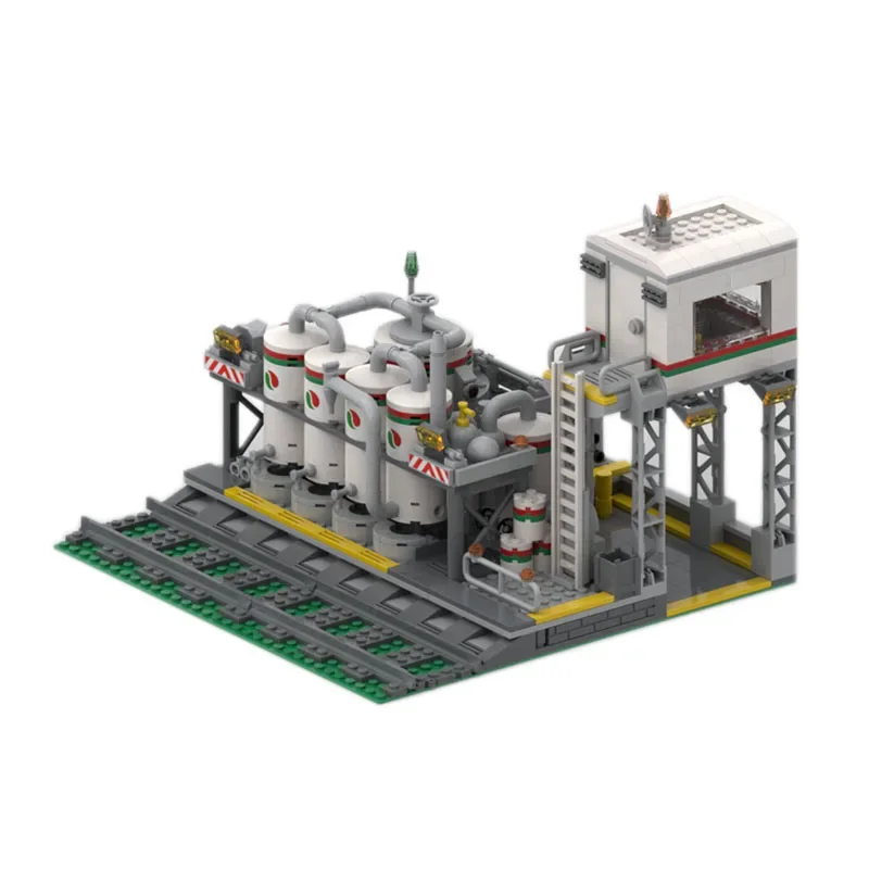 

MOC-127086 Urban Architecture Octan Transfer Station Splicing Assembly Building Block Model • 611 Parts Children's Birthday Toys