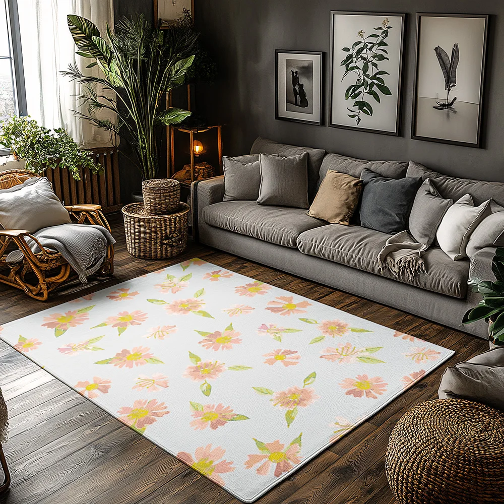 

Коврик с цветочным принтом, коврик для дома и улицы, моющийся входной коврик, домашний декор, весенний цветочный узор, ковер для прихожей в фермерском доме, подарок