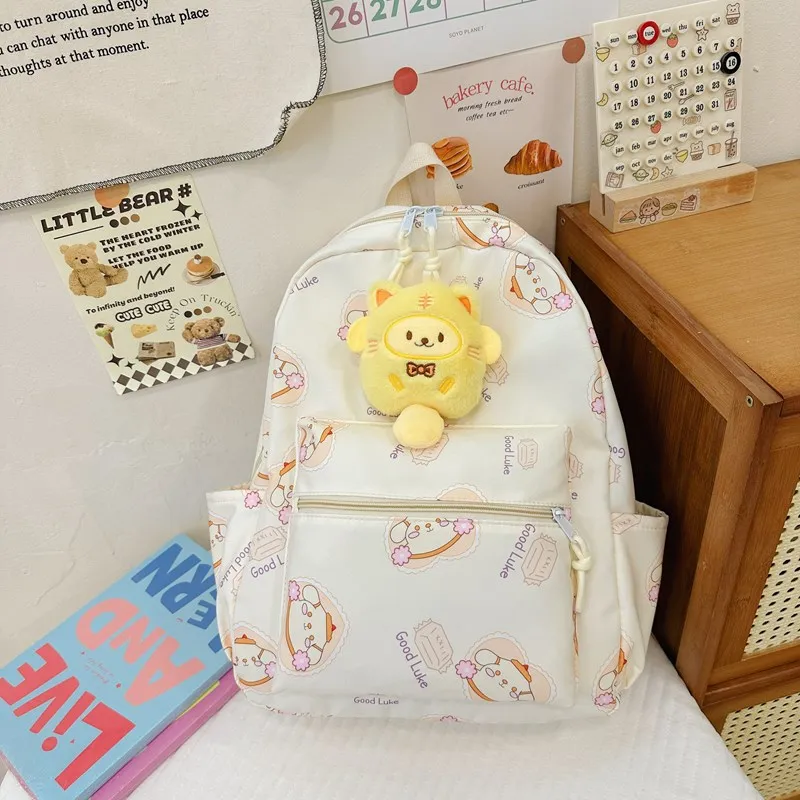 New Lovely Kuromi Melody Women's Fresh Cute Student Backpack for Junior High High School Travel Bag School Bag Girls Backpack