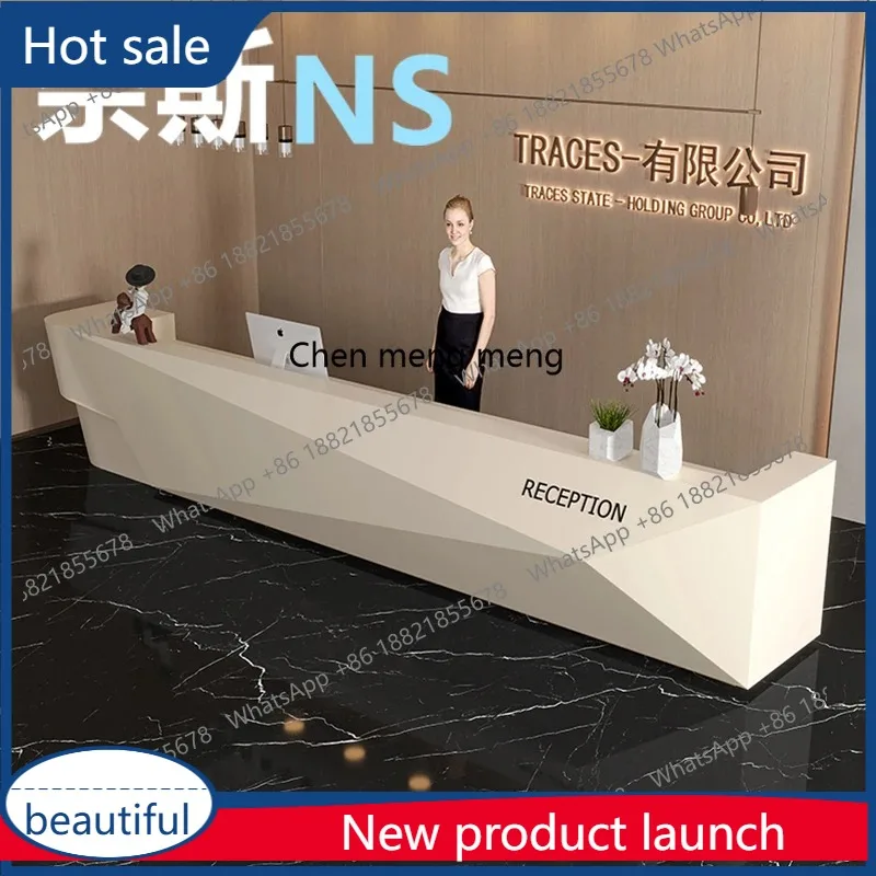 A17 Reception desk creative special-shaped high-end hotel checkout page beauty salon piano paint bar