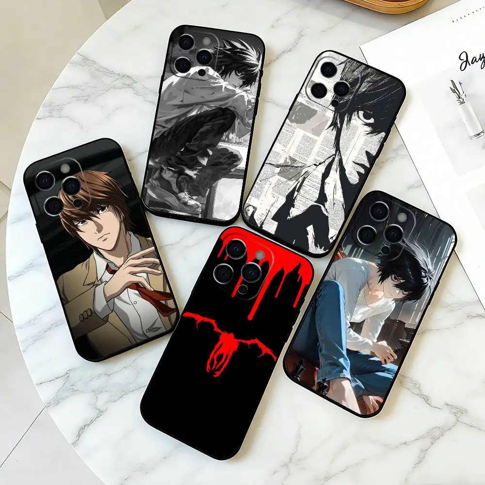 Good anime D-Death Note Phone Case For iPhone 17,16,15,14,13,12,11 Plus,Pro Max,XS,Soft Silicone Black Cover