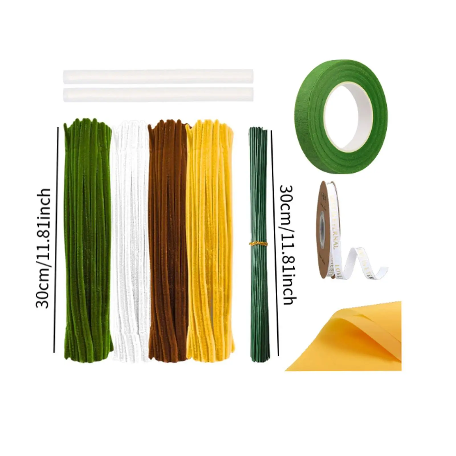 Pfeifenreiniger, Chenille-Stiel-Set für Zuhause, Festivals, DIY-Feiertagsdekoration, kreativer Blumenstrauß für die Herstellung von Bastelarbeiten, Kunststrauß