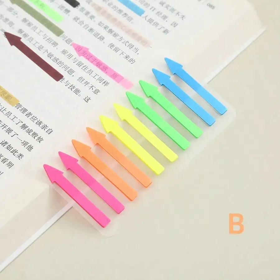 New Classification Label Convenience Stickers  Semi Transparent and Writable Fluorescent Color Combination Office Index Stickers