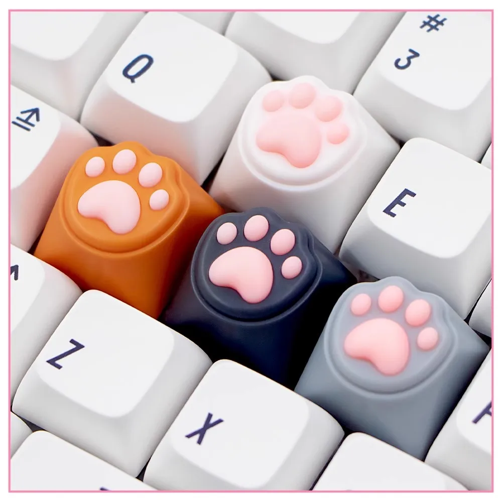4 pcs/pack Soft Cute Cat Claw Keycap PC+Silica Gel Creative Key Caps For MX Switch Mechanical Keyboard