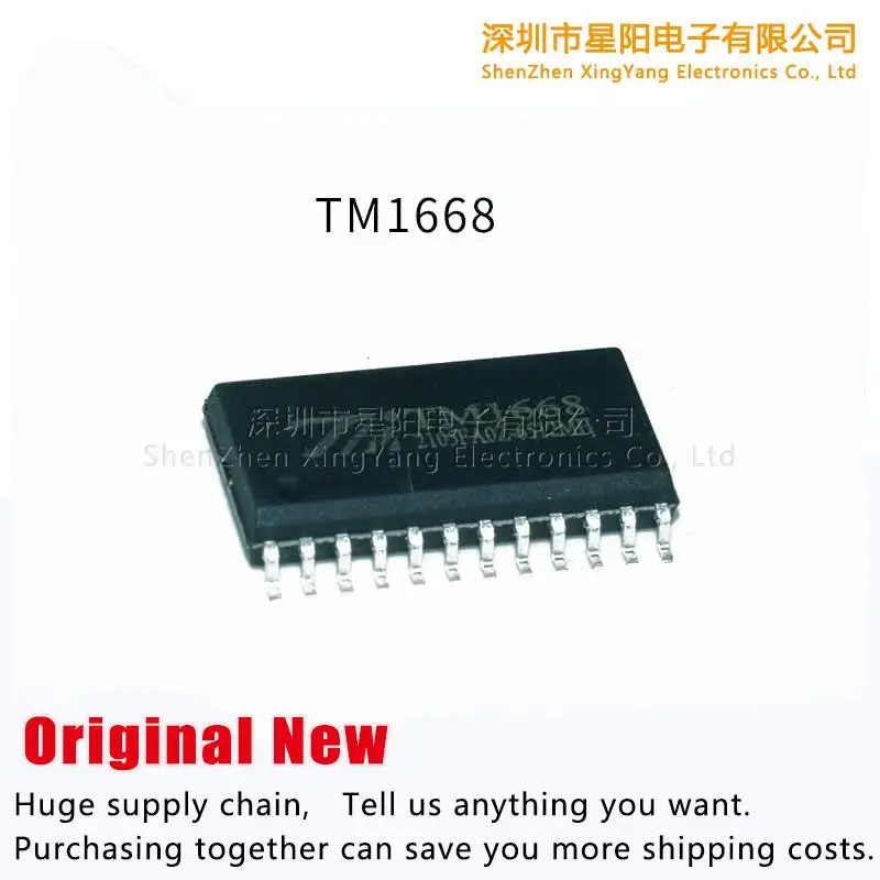 Original LED Driver Controle Chip, TM1668, Novo