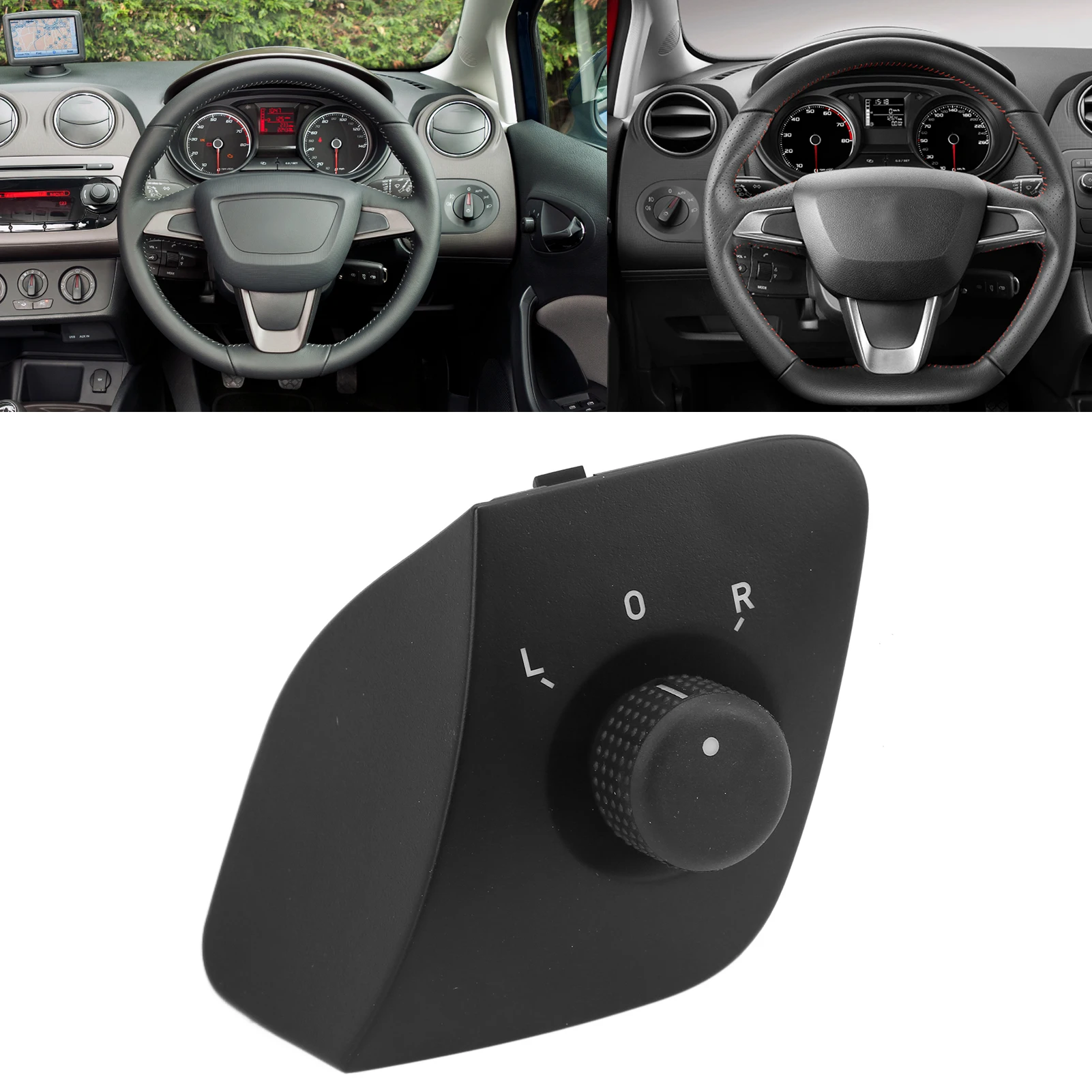 

6J1959565A Car Rearview Mirror Control Switch Button 6J1959565A Replacement for SEAT Ibiza ST 2008‑2016 Rearview Mirror Switch
