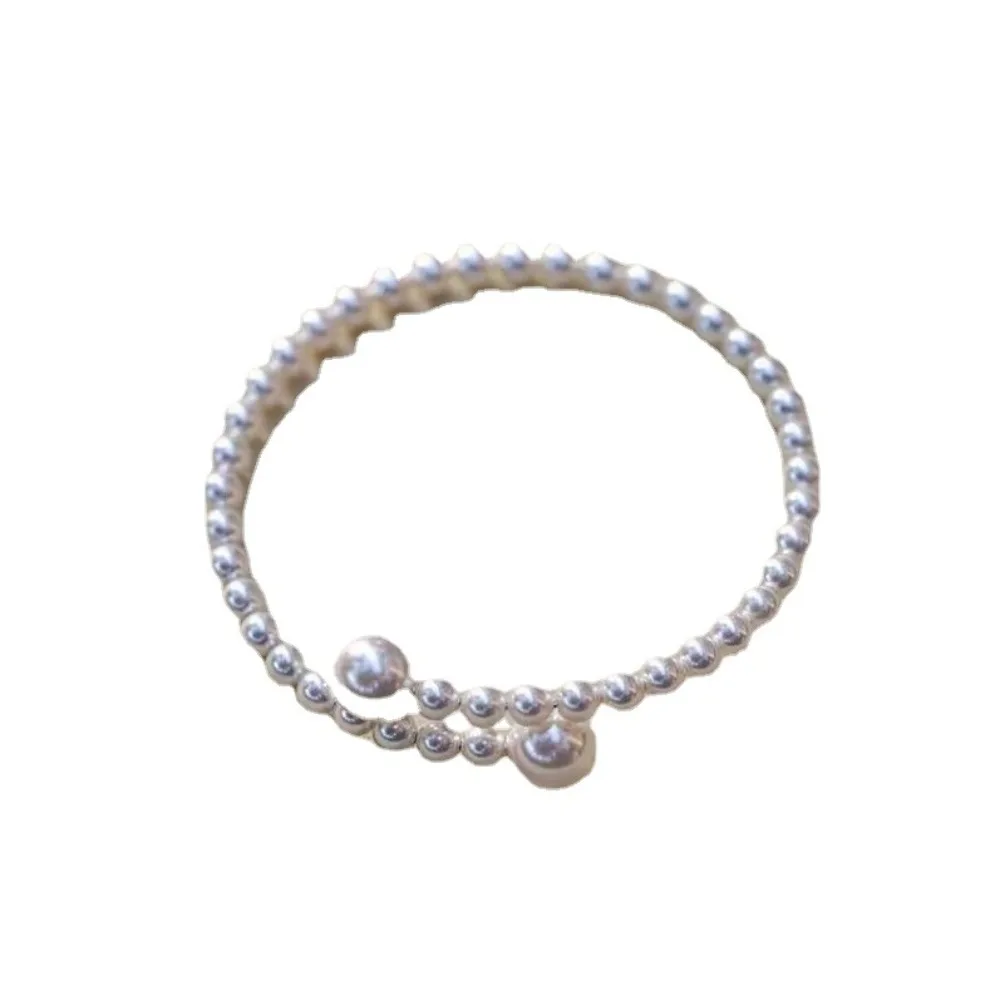 Regalo pulsera de perlas blancas de imitación, brazaletes de resina de Diamante hechos a mano, joyería fina, pulsera de cuentas para mujer