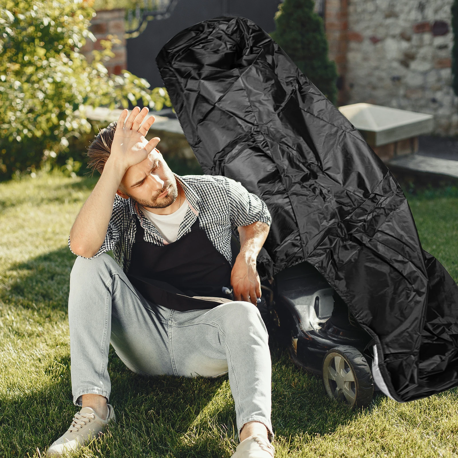 

Lawn Mower Cover Heavy Duty Waterproof Universal Proof Cloth Material Outdoor Protection Fits Walk Behind Tractor
