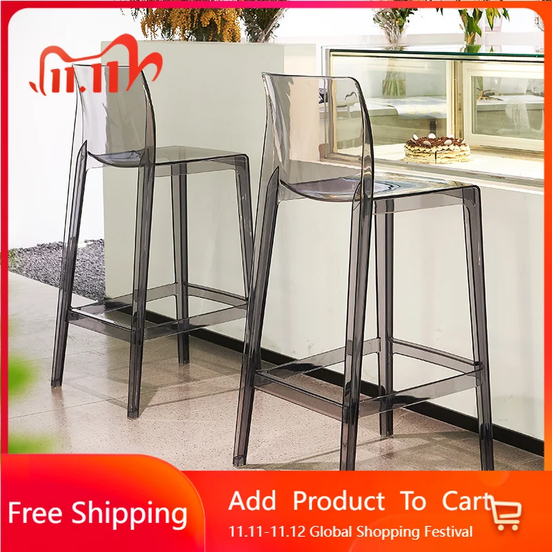 

Nordic Reception Bar Chairs Modern Transoiparent Reception Counter High Chairs Acrylic Design Ergonomic Sillas De Bar Furniture