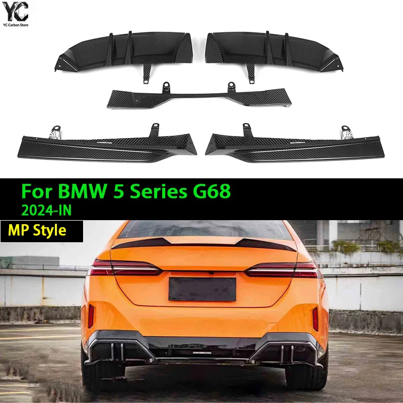 BMW 5 Series G68 2024-IN Short-Wheelbase Rear Diffuser Bumper-Specific Pure Dry Carbon Fiber Rear Lip, MP Style, 5-Piece Set