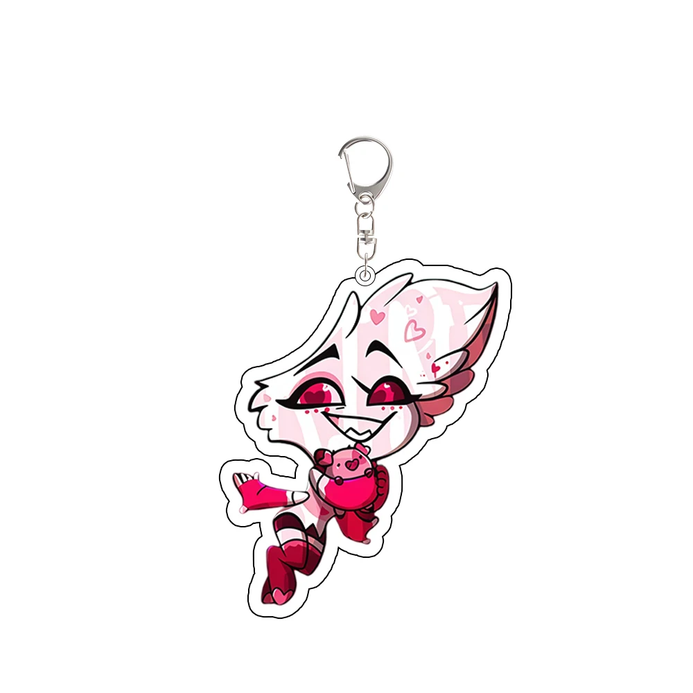 พวงกุญแจอะคริลิคของตัวละครจาก Hazbin Hotel, Helluva Boss, Vox, Angel Dust, Vaggie, Blitzo ของที่ระลึกสำหรับเพื่อน ของตกแต่งกระเป๋า