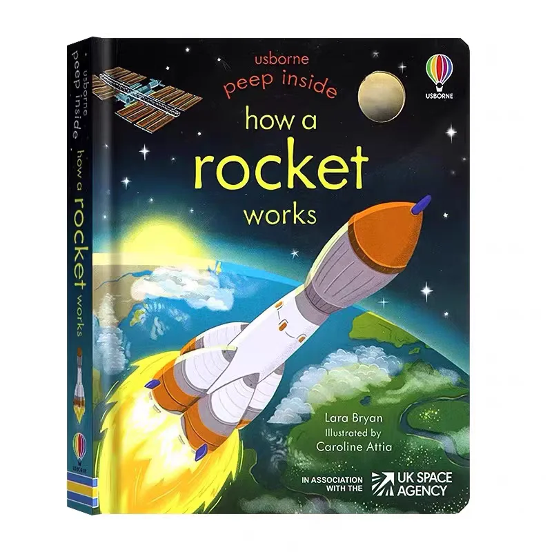 

Usborne English Educational Picture Book Peep Inside How A Rocket Works For Children Baby Early Reading Gift