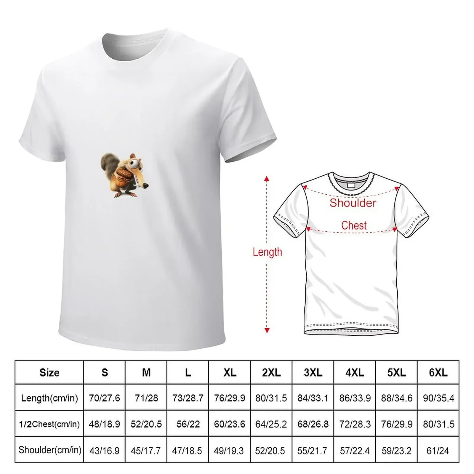 age de glace funny scrat hazelnut T-shirt kawaii clothes funnys korean fashion Men's t shirts