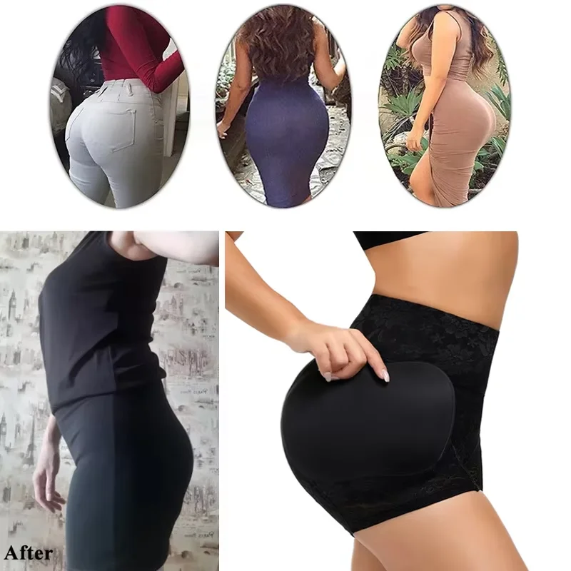 Mulheres falso espólio hip realçador shapewear bunda levantador shaper shorts falso bunda roupa interior nádega push up calcinha controle de barriga