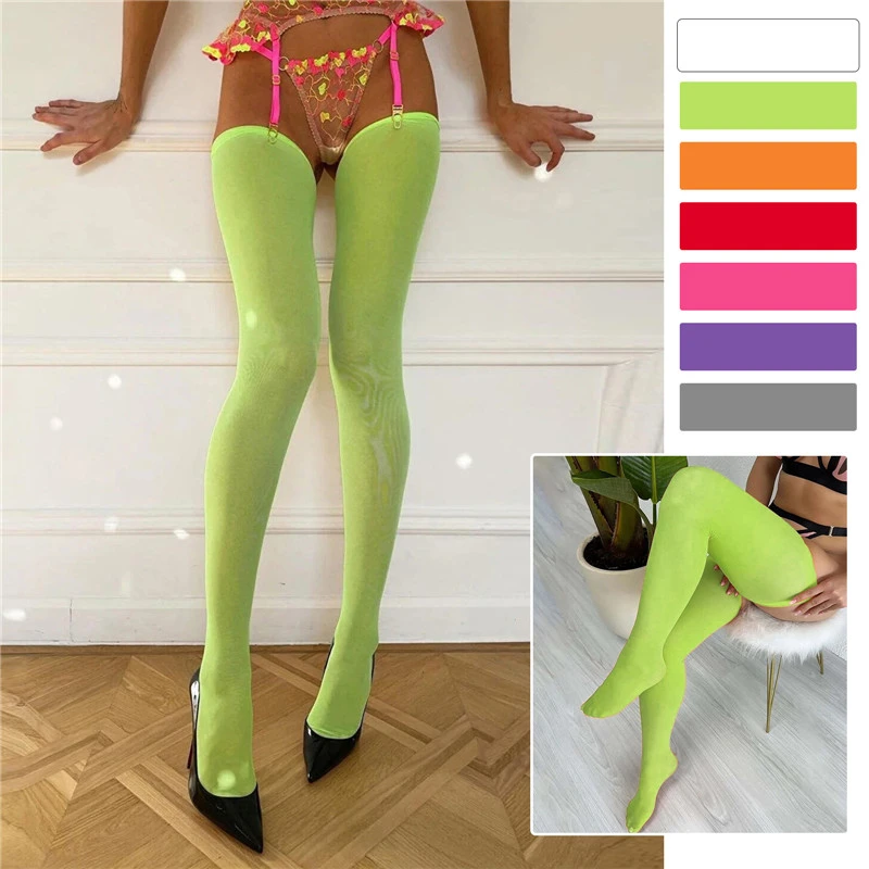 Toucheart Colorful Stockings Sexy Bottoming Socks Multi-Color Stockings Boundless Thigh High Soft Women Versatile Long Stockings