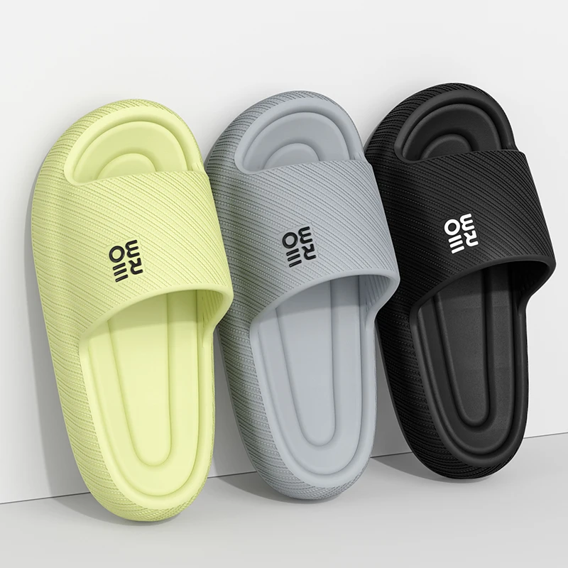 Thick Platform Cloud Slippers Women Men Striped Textured Soft EVA Indoor Slides Non-Slip Bathroom Home Sandals Casual Mules Shoe