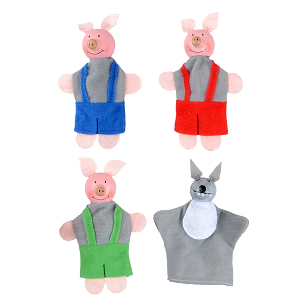 Children's Toys Finger Baby Cover Kids Puzzle Pig and Wolf Puppets Plaything for Cloth