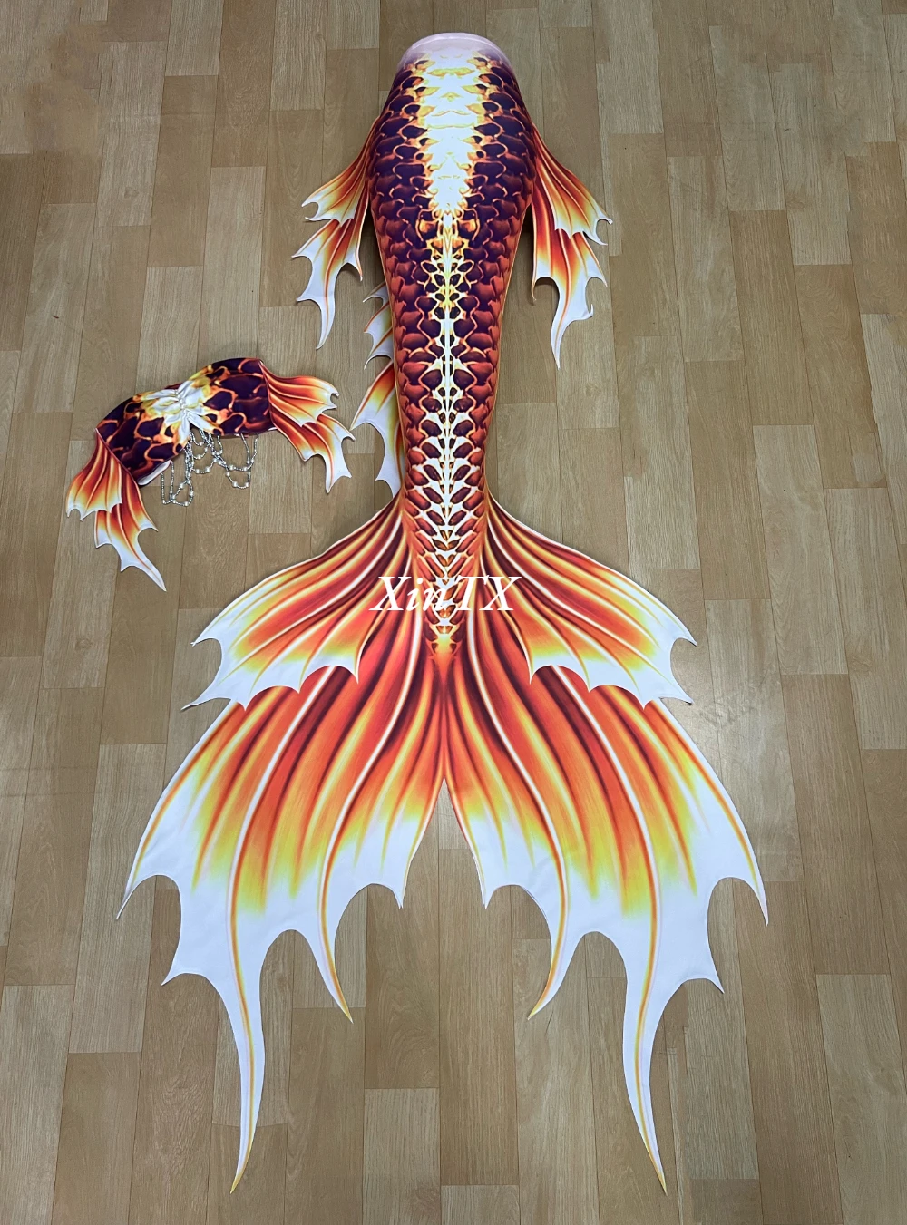 Adult Woman Mermaid Tail Swimsuit Swimwear Stereoscopic Thickened Fabric HD Print Aquarium Performance Cosplay Original Design