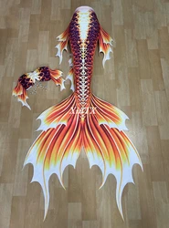 Adult Woman Mermaid Tail Swimsuit Swimwear Stereoscopic Thickened Fabric HD Print Aquarium Performance Cosplay Original Design