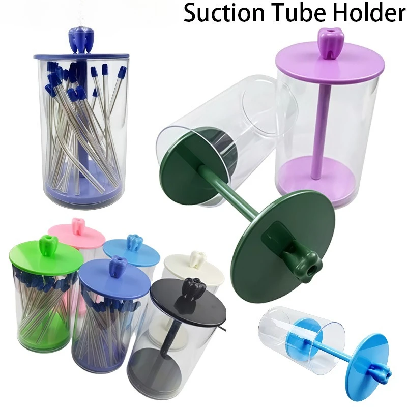 Dental Dust-Proof Storage Box with Lid, Saliva Ejector Storage Bin, Suitable for High- and Low-Suction Saliva Ejector Tubes