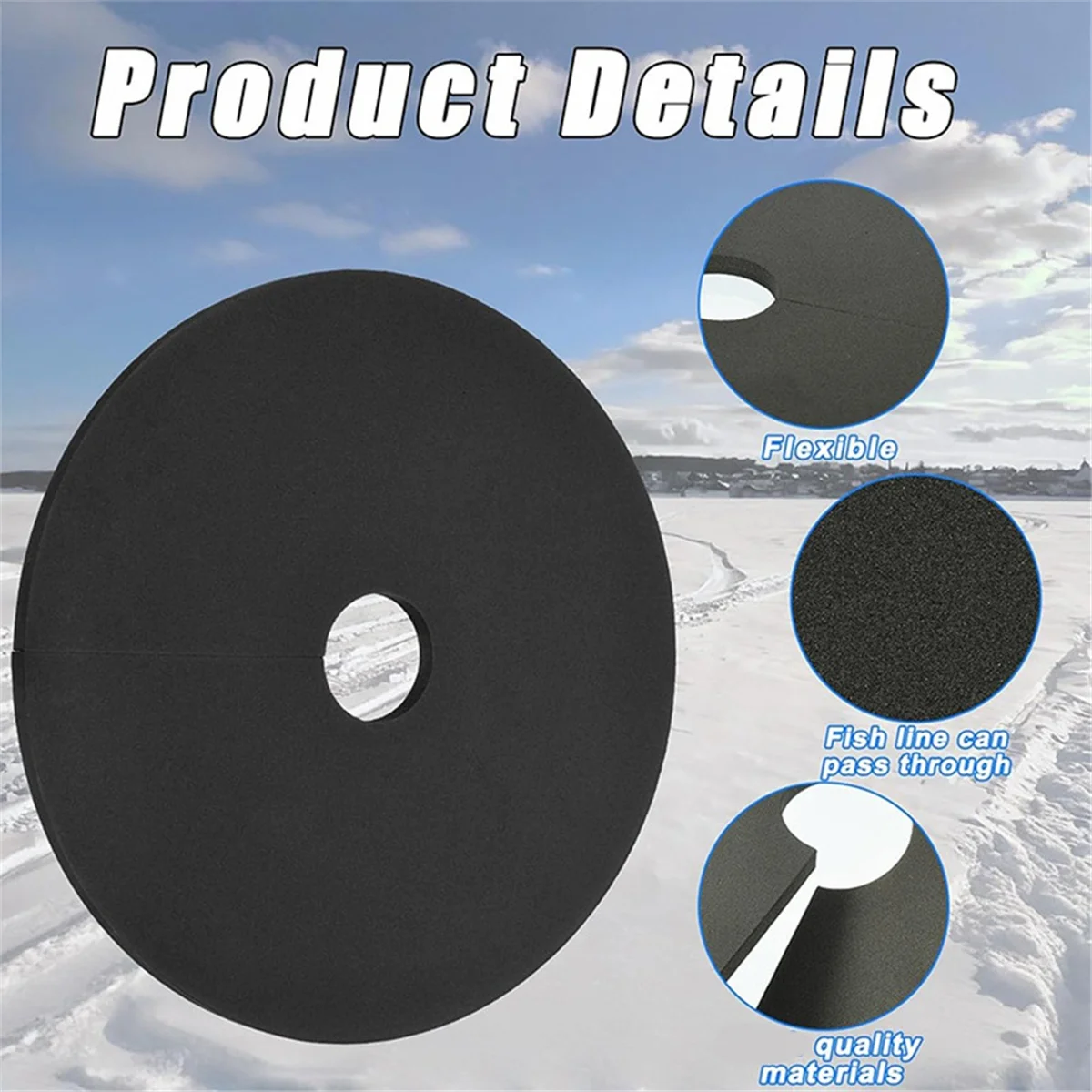 ABNJ Ice Fishing Manhole Cover, Ice Fishing Insulator Derrick Ice Fishing Accessories Anti-Freezing Manhole Cover - view 2