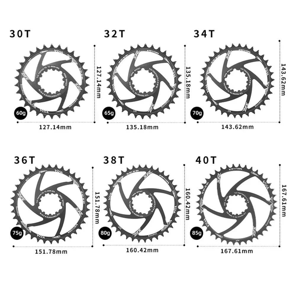 VXM 1/3/6mm Offset Bike MTB Mountain Bike Stars 30T/32T/34T/36T Crown Bicycle Chainring for XX1 XO1 X1 GX XO Crankset