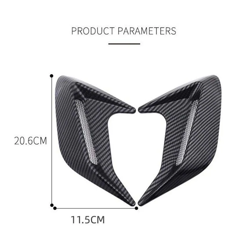 Carbon Fiber Universal Car Shark Gills Fender Side Air Flow Outlet Vent Decoration Sticker Trim Cover Decal Car Styling