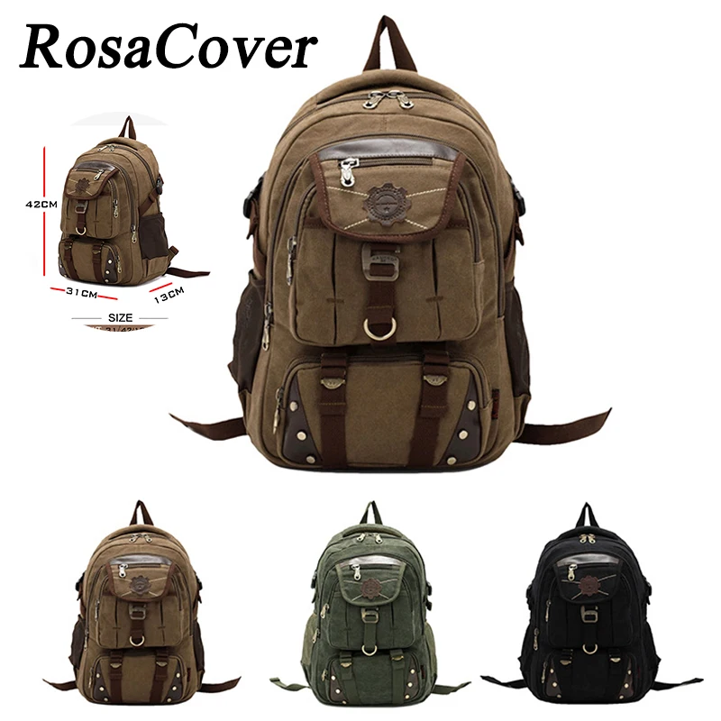 

Mochilas men's backpack vintage canvas backpack school bag men's travel bags large capacity travel 14 '' laptop backpack bag