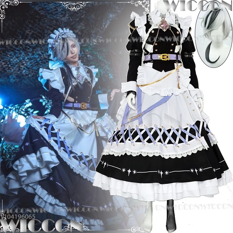 Blade Maid Game Nu: disfraz de Carnaval, peluca de utilería, vestido magnífico de Lolita, juego de rol personalizado para fiesta de Halloween para hombres y mujeres