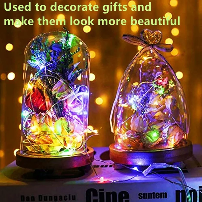 Battery Powered Fairy Lights para Decorações, Silver Copper Wire, 20LED, Festa de Casamento, Decoração de Natal, 20 Pcs, 2m