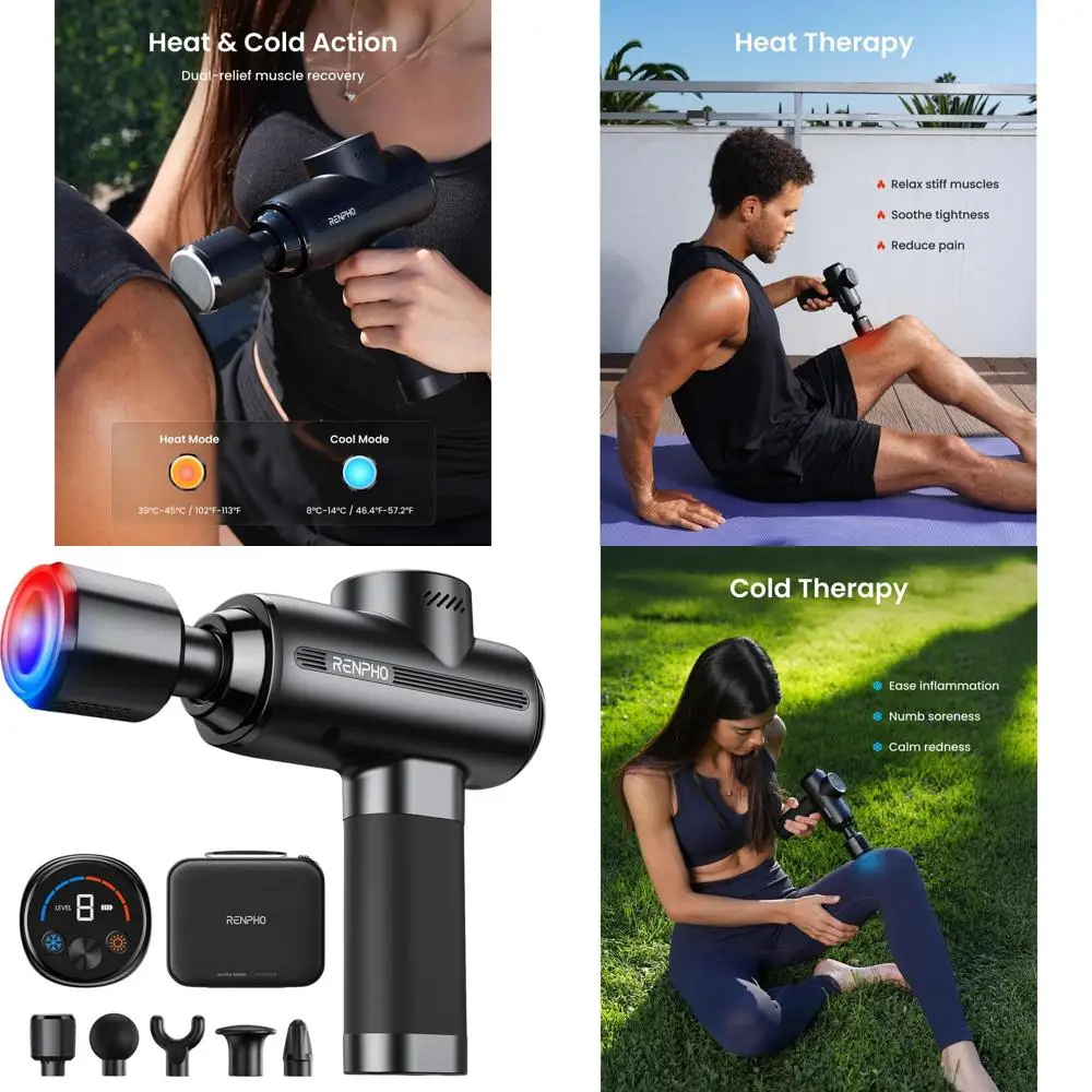 Pistola de Masaje Mejorada de Año Nuevo 2025 con Calor/Frío, Masajeador de Percusión de Tejido Profundo, Aprobado por FSA y HSA para Alivio de Cuello y Músculos