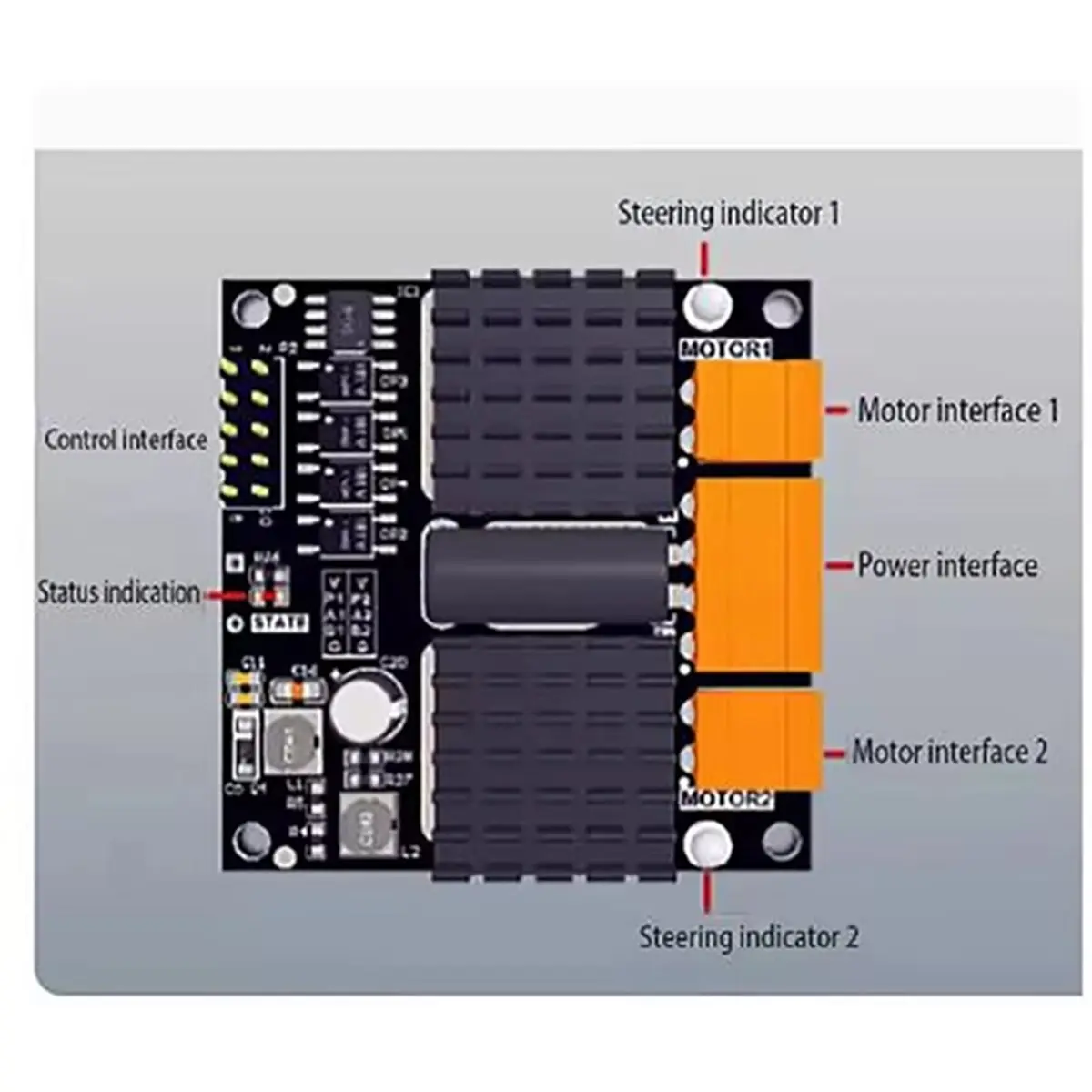 12V24V 12A Dual DC Motor Drive Module Board, H-Bridge Second L298N BTS7960 10A