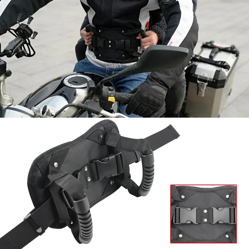 Motorcycle Rear Seat Passenger Safety Handle Beach Snowbike Rear Seat Passenger Auxiliary Belt Adjustable Safety Belt Grip Rope